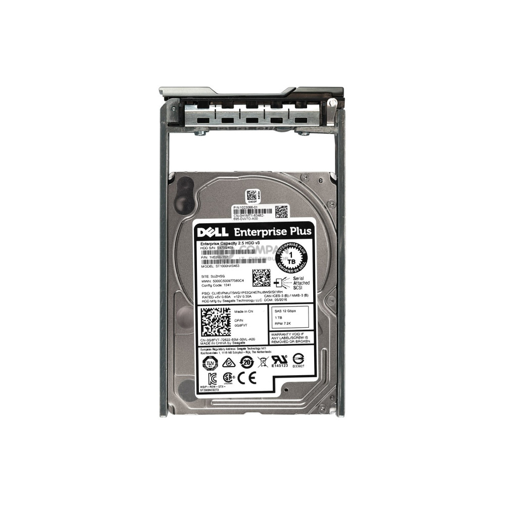 G8FVT CMP DELL HDD 1TB 7.2K SAS 12G 2.5" SFF HOT-SWAP FOR DELL COMPELLENT